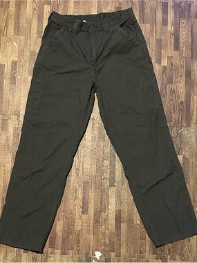 Carhartt Loose-Fit Canvas Utility Work Pant (Dungaree Fit), 34x32, Dark Brown